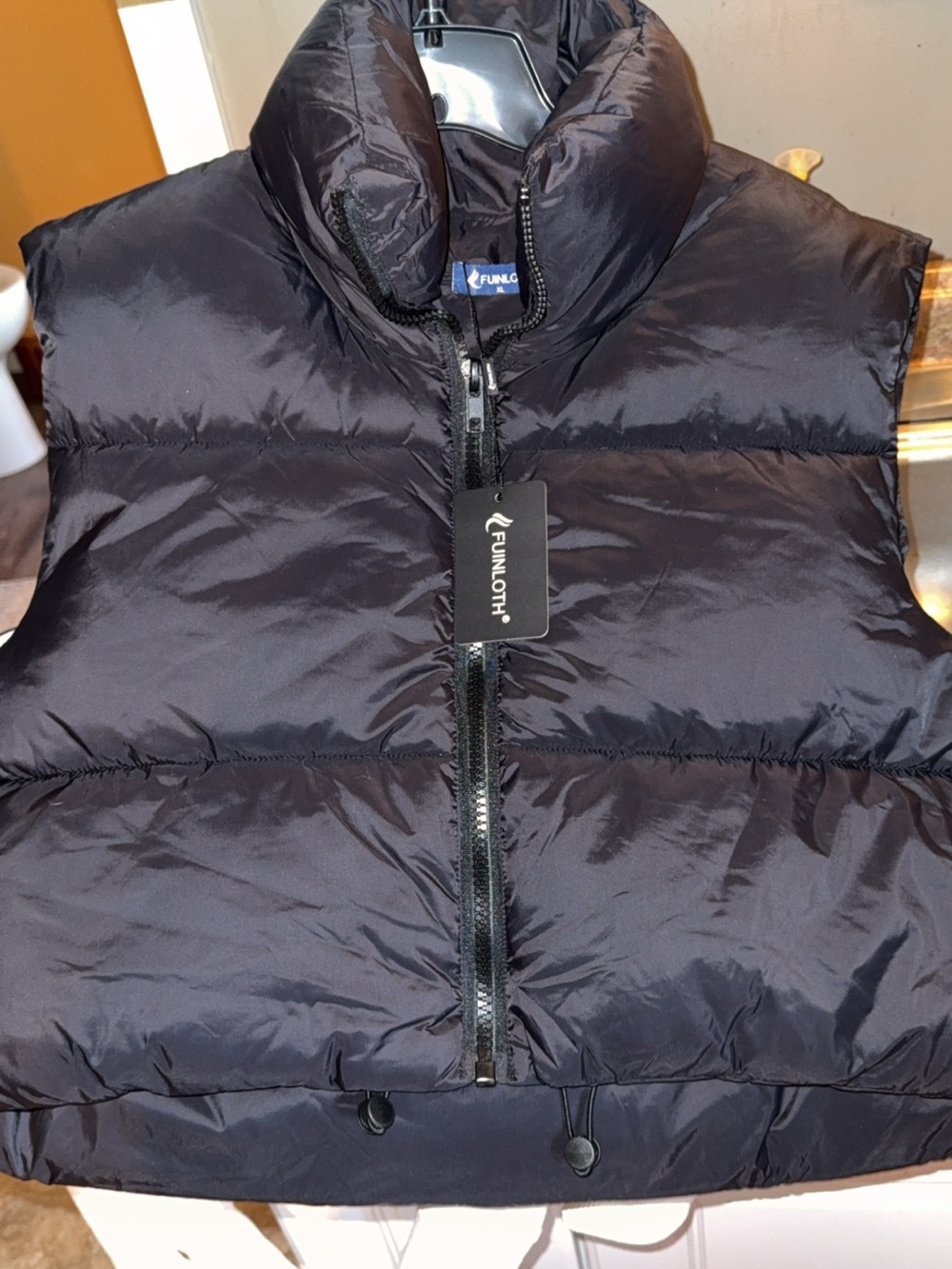 Funcloth Men’s Black Quilted Puffer Vest